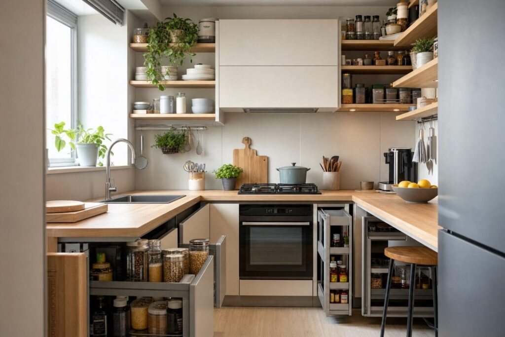 Optimiser rangement petite cuisine : guide pour une cuisine de moins de 8 m²